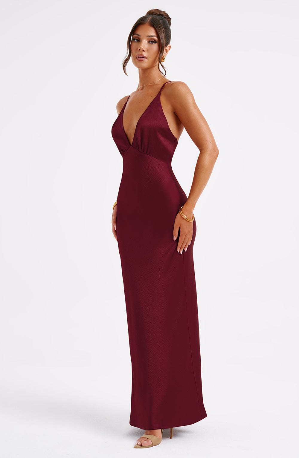 Vestito Maxi Anja Burgundy