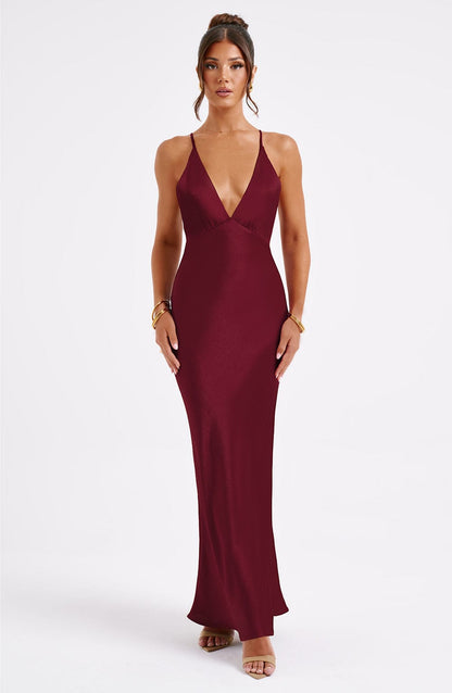 Vestito Maxi Anja Burgundy