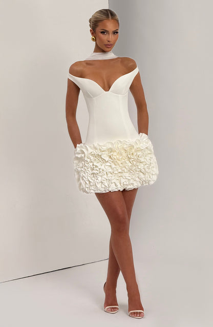 Aveta Mini Dress - Ivory Dress Babyboo Fashion Premium Exclusive Design