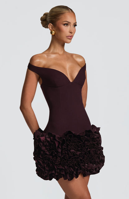 Aveta Mini Dress - Plum Dress Babyboo Fashion Premium Exclusive Design