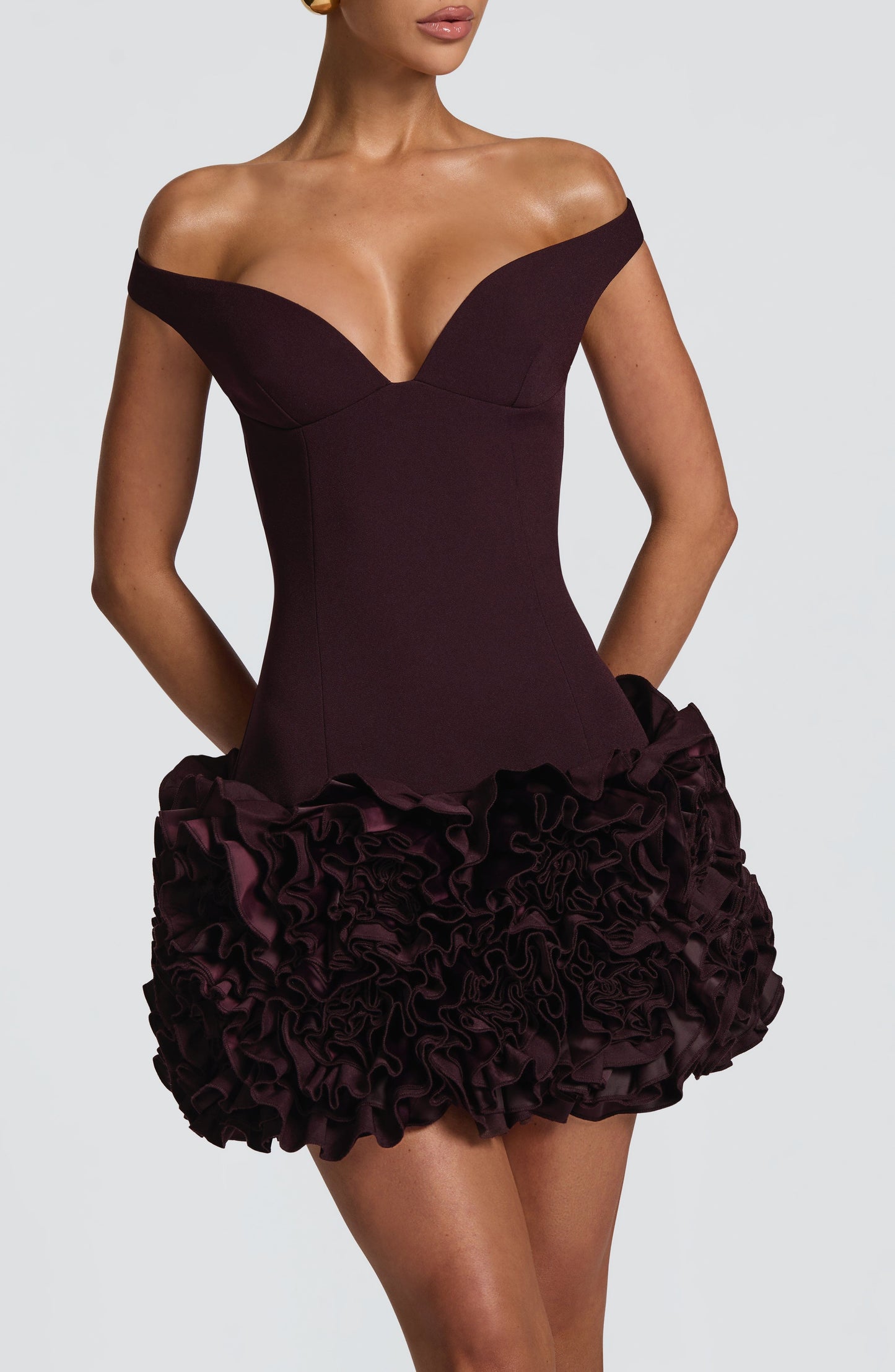 Aveta Mini Dress - Plum Dress Babyboo Fashion Premium Exclusive Design