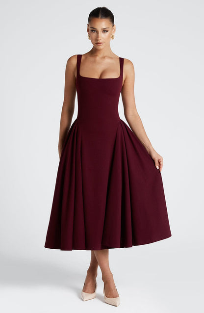 Vestito Midi in Cherry Lacquer