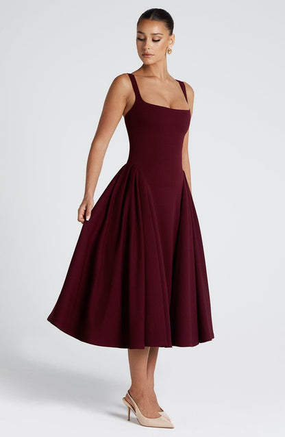 Vestito Midi in Cherry Lacquer
