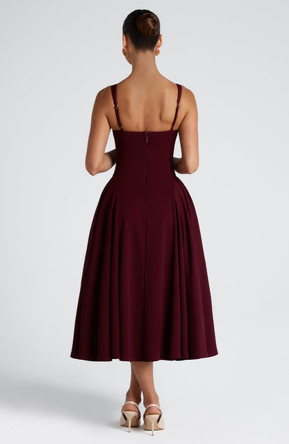 Vestito Midi in Cherry Lacquer