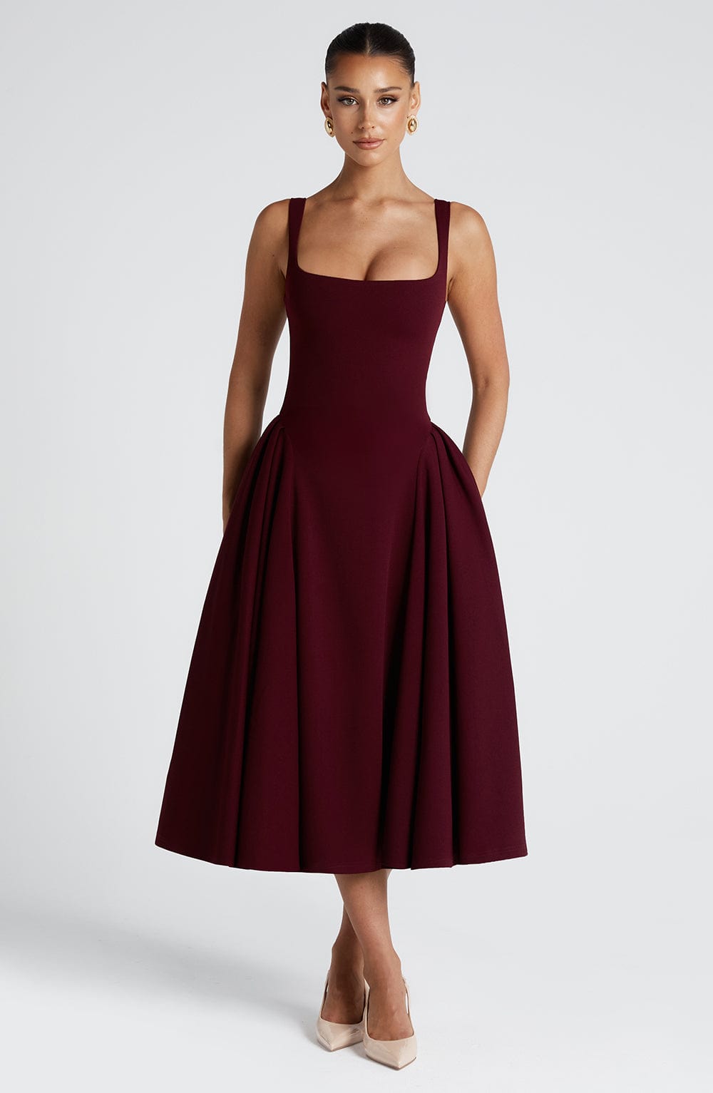 Vestito Midi in Cherry Lacquer