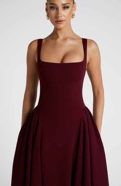 Vestito Midi in Cherry Lacquer