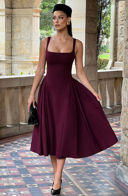 Vestito Midi in Cherry Lacquer