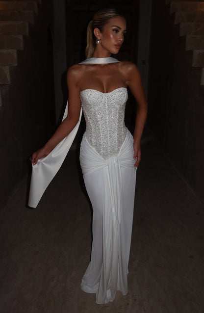 Carina Maxi Dress - Ivory Dress Babyboo Fashion Premium Exclusive Design