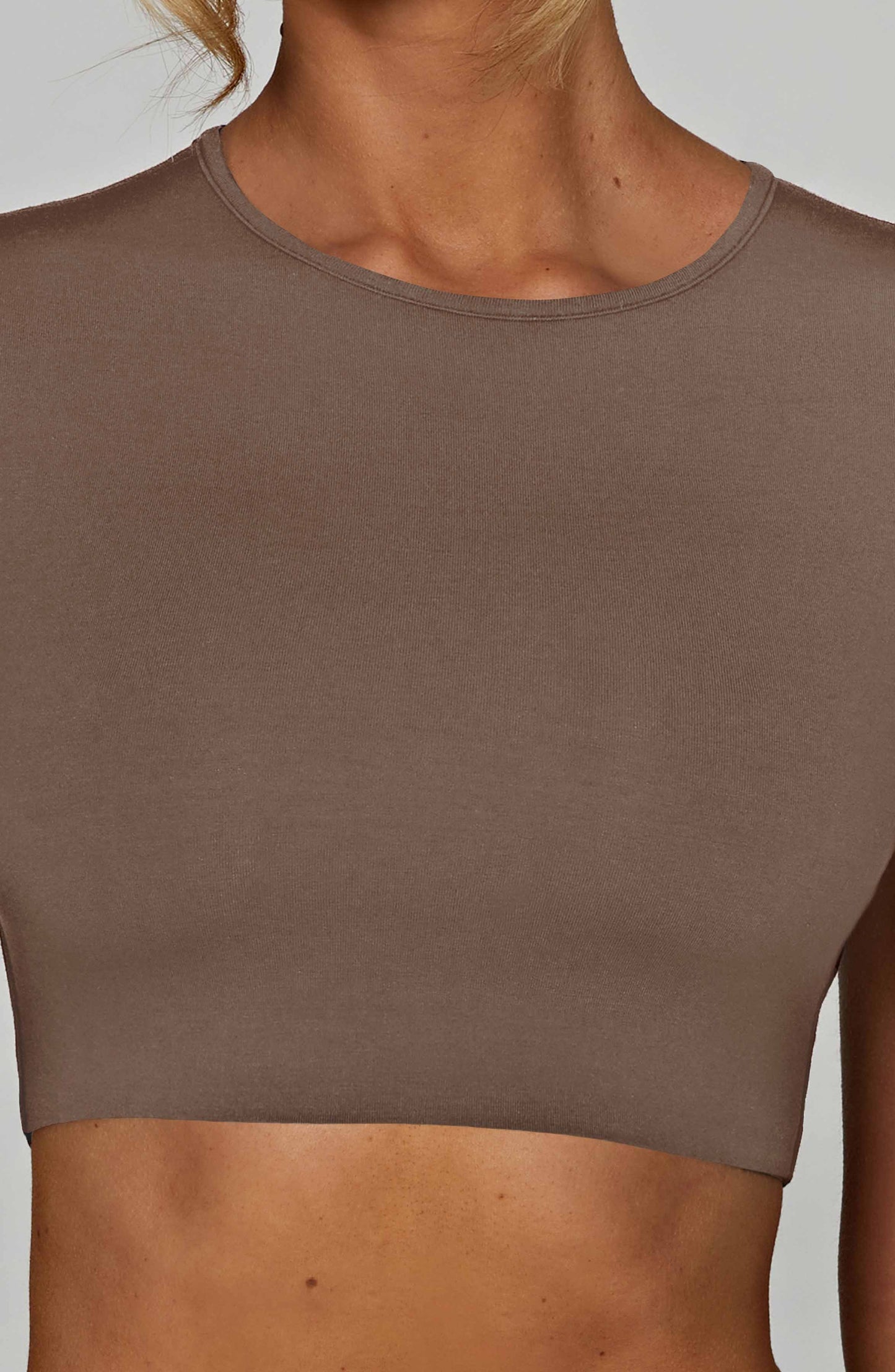 Top Mocha Cropped Maglia Donna
