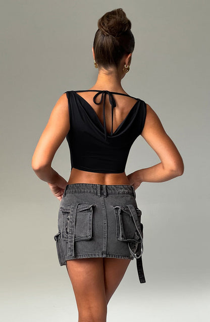 Maglia donna in seta nera