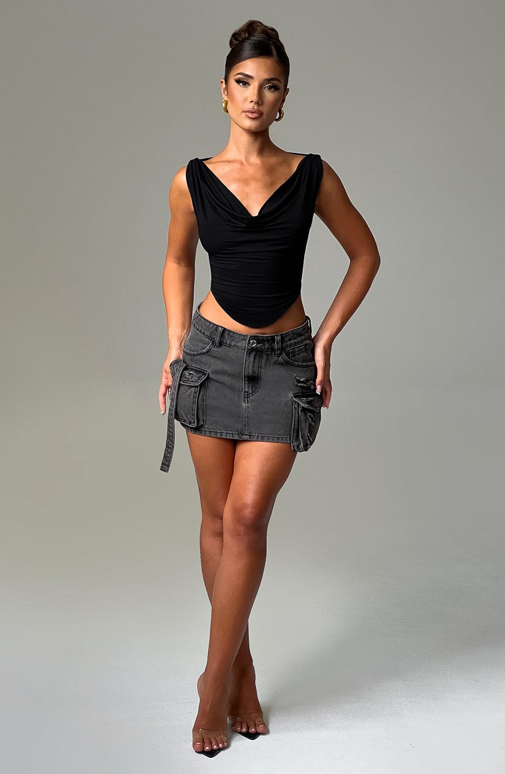 Maglia donna in seta nera