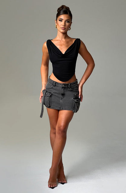 Maglia donna in seta nera