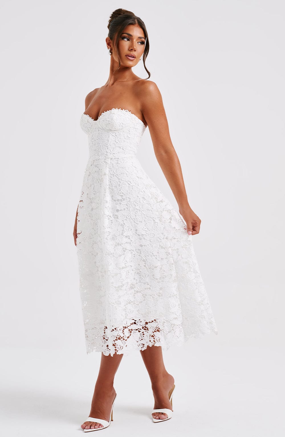 Vestito Ishani Midi Abito da Sera in Pizzo