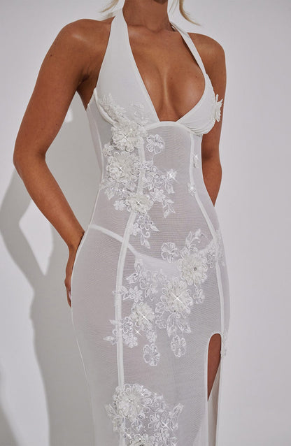 Abito Maxi in Pizzo Bianco