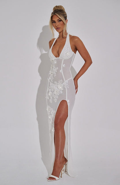 Abito Maxi in Pizzo Bianco