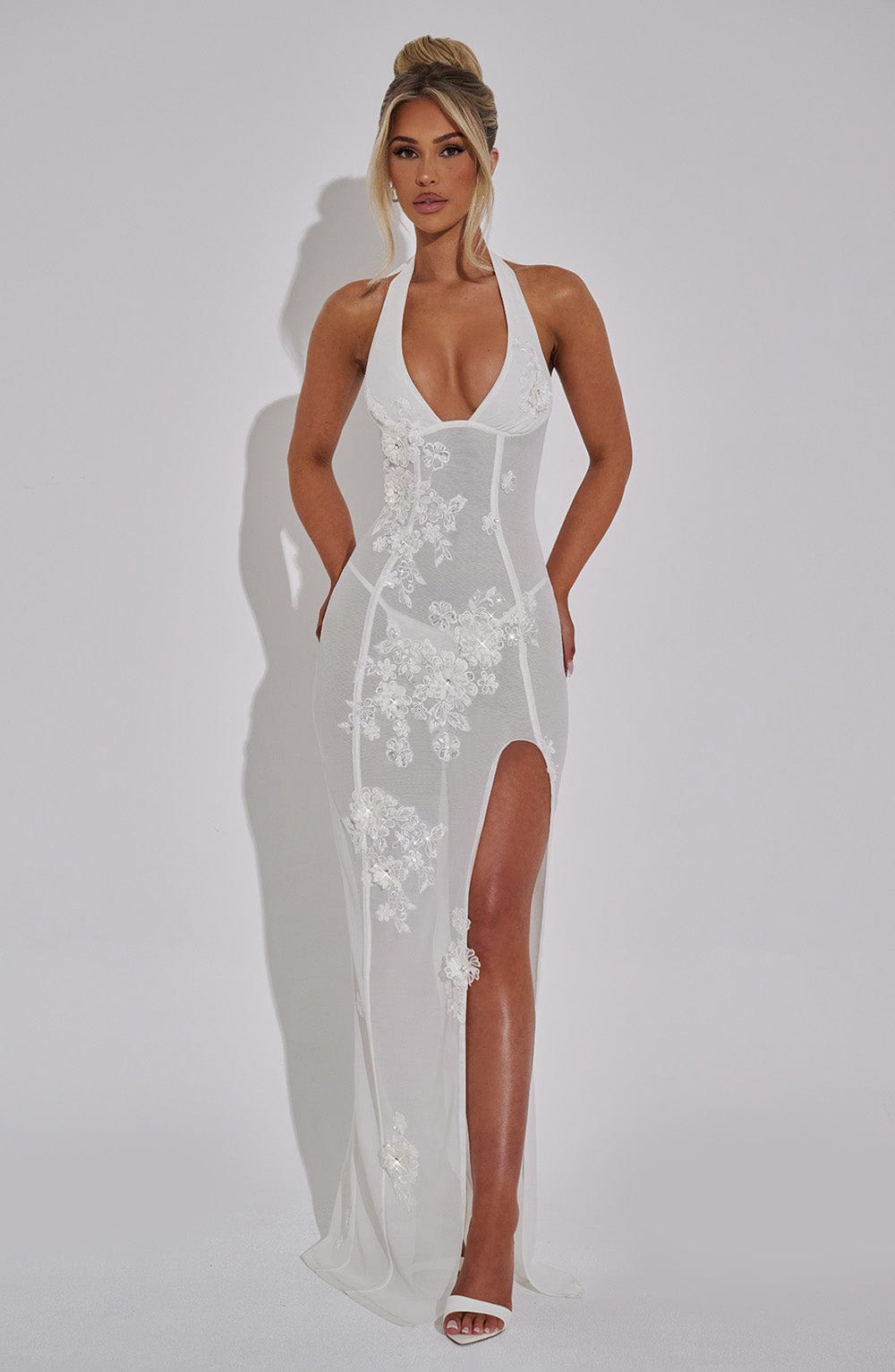 Abito Maxi in Pizzo Bianco