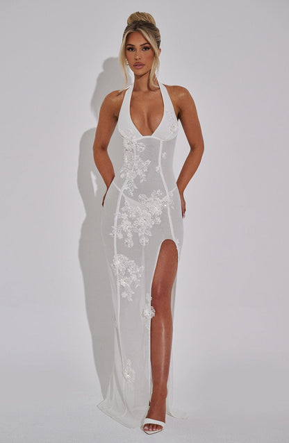 Abito Maxi in Pizzo Bianco