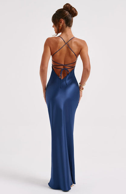 Abito Maxi Donna Blu Navy