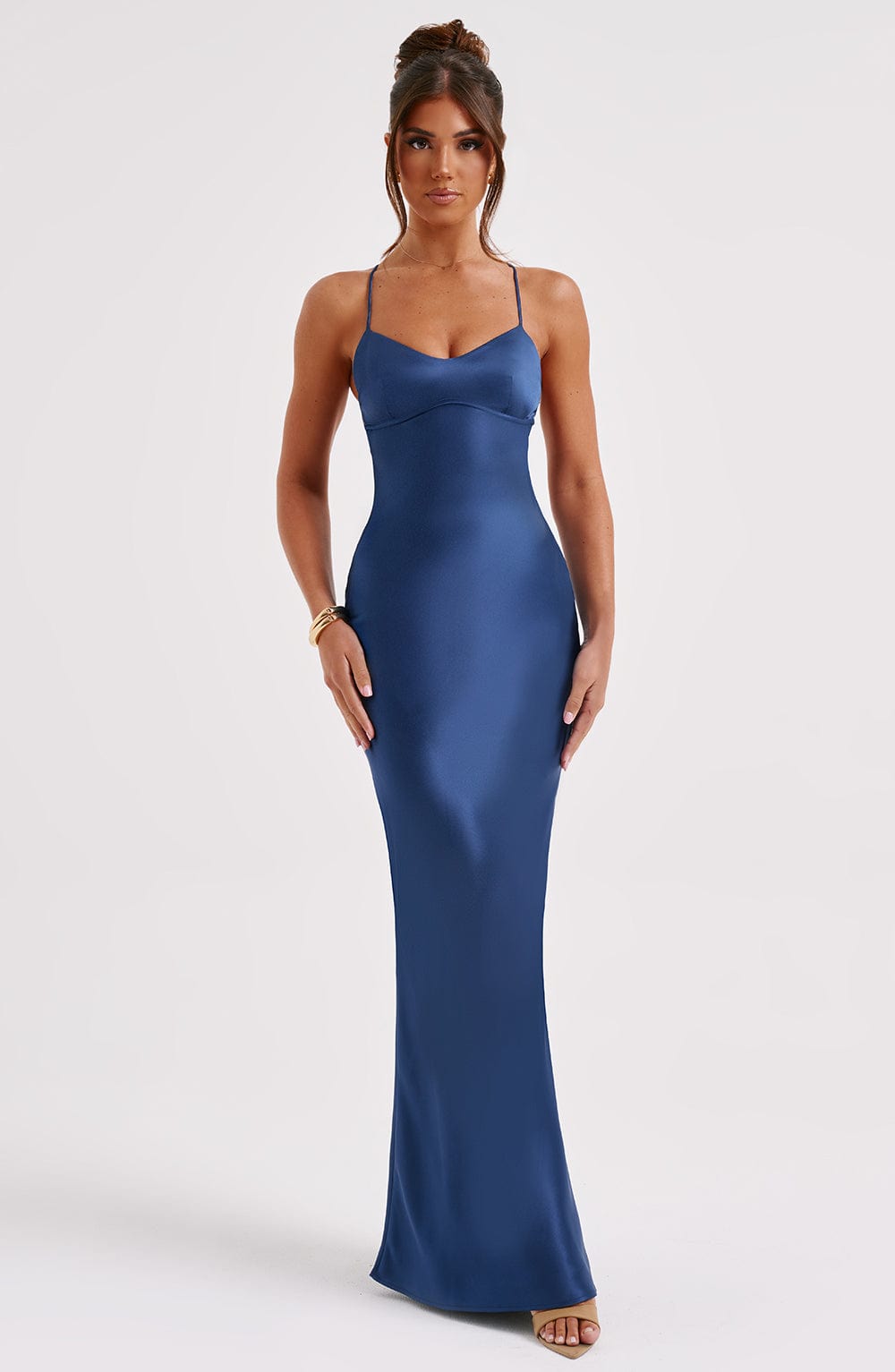 Abito Maxi Donna Blu Navy