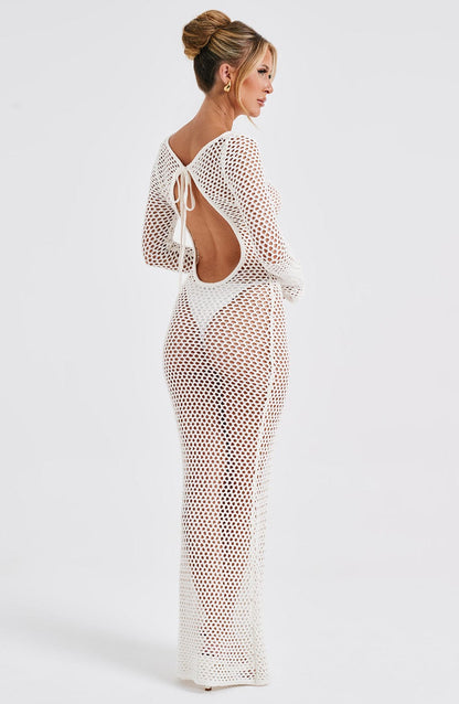 Moana Maxi Abito da Sera Bianco