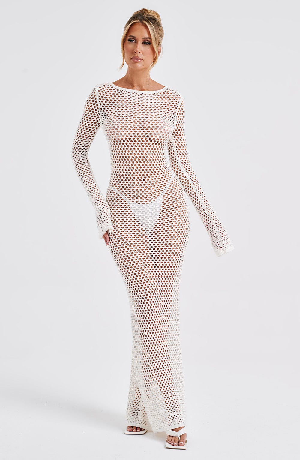 Moana Maxi Abito da Sera Bianco