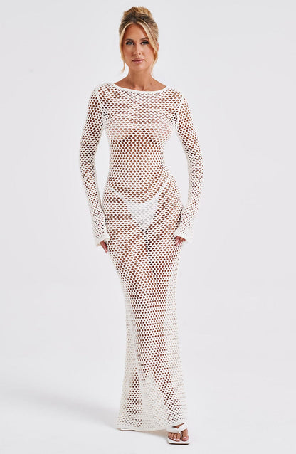 Moana Maxi Abito da Sera Bianco