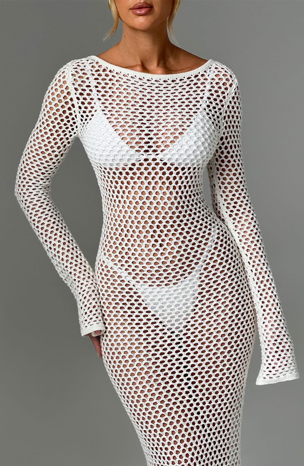 Moana Maxi Abito da Sera Bianco