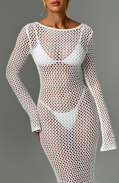 Moana Maxi Abito da Sera Bianco