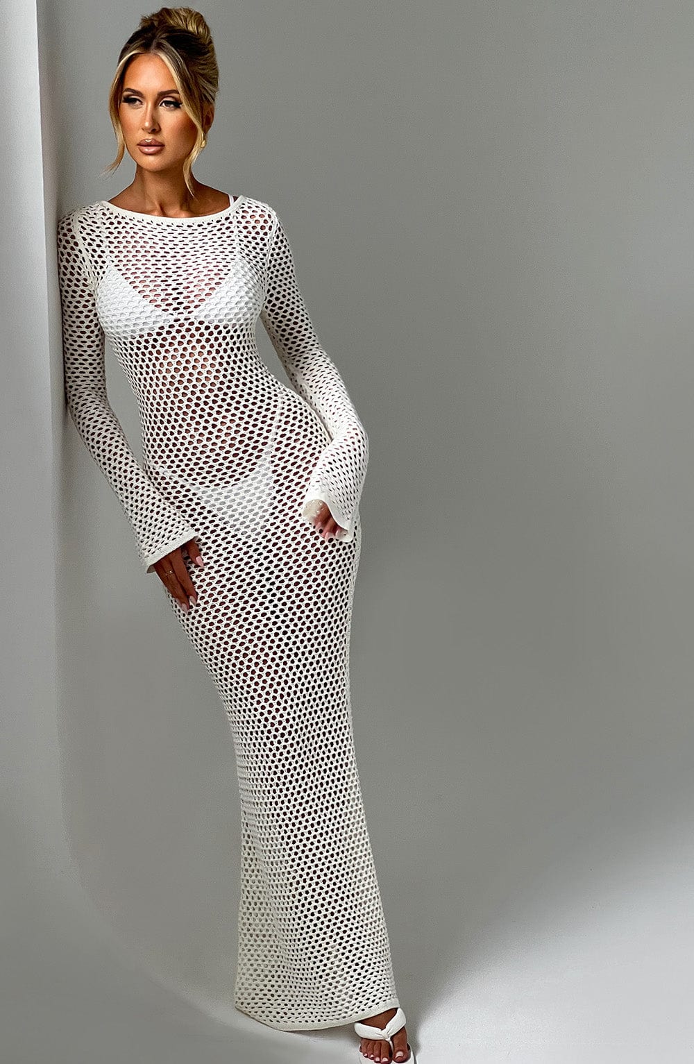 Moana Maxi Abito da Sera Bianco