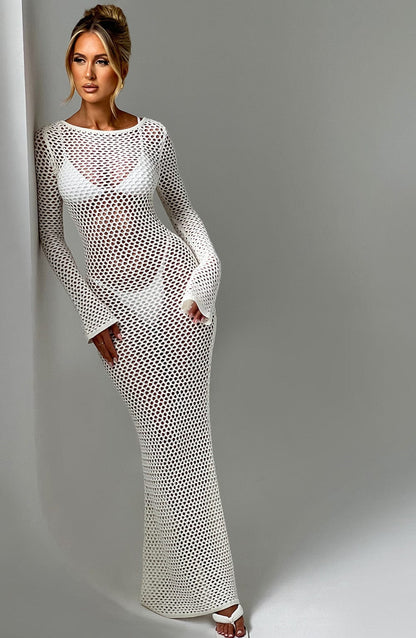 Moana Maxi Abito da Sera Bianco