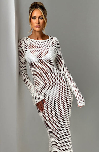 Moana Maxi Abito da Sera Bianco