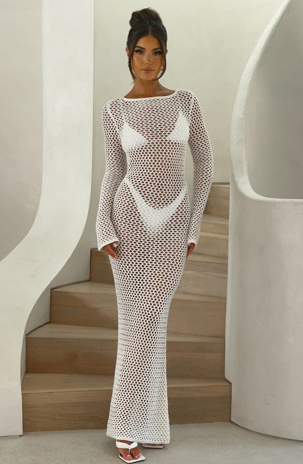 Moana Maxi Abito da Sera Bianco