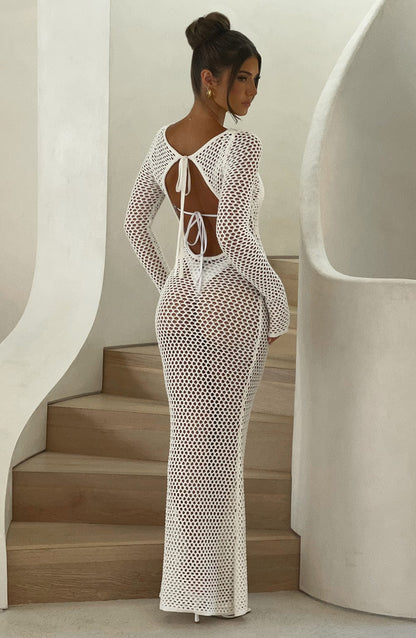 Moana Maxi Abito da Sera Bianco