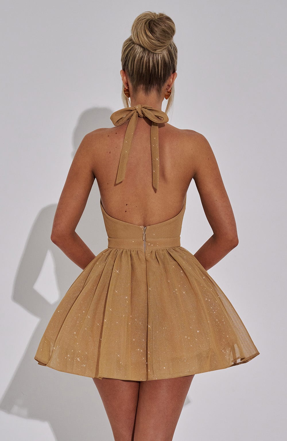 Vestito Mini Dorato Scintillante