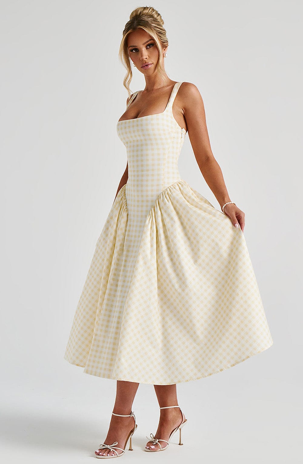 Abito Sherrie Midi Limone Gingham