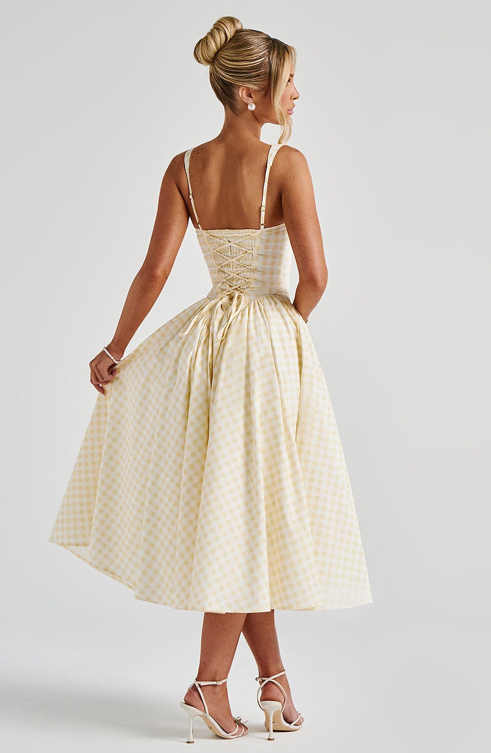 Abito Sherrie Midi Limone Gingham