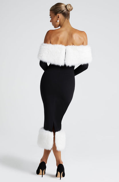 Vittoria Abito Midi Nero/Bianco